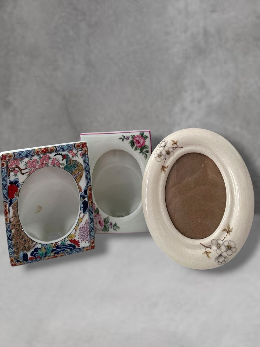 3 Vintage Takahashi Japan OTHER Floral Roses Ceramic Picture Frame Tabletop